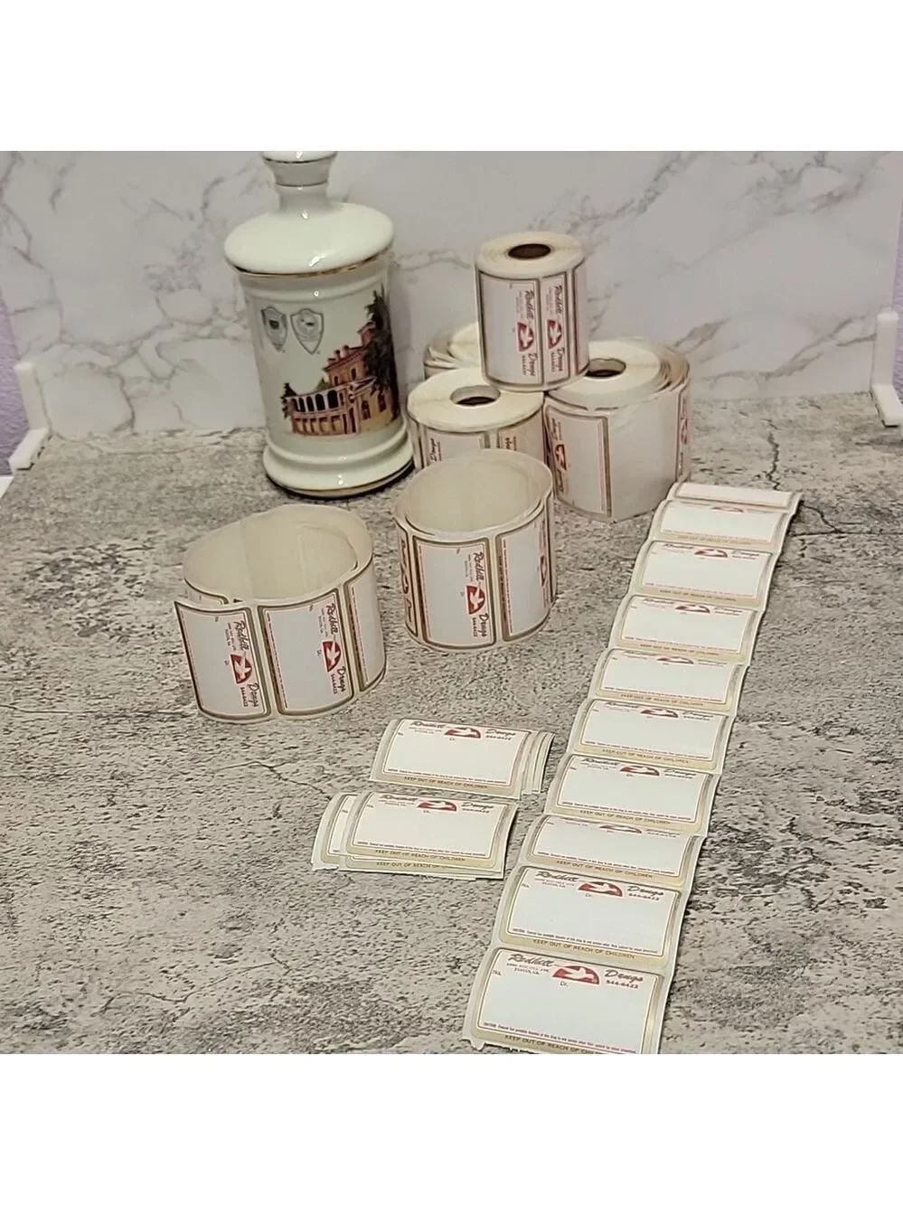 Vintage prescription labels